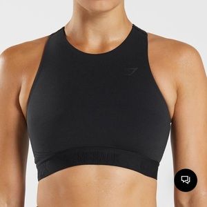 GYMSHARK High-Neck Performance Sport Bra | Black